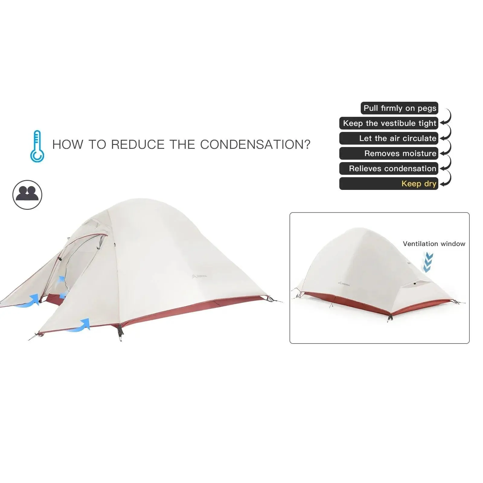 🏕️ BISINNA Ultralight Camping Tent | 20D Nylon Waterproof Tent for Backpacking, Hiking, & Travel | 1-2 Person Outdoor Shelter 🌳