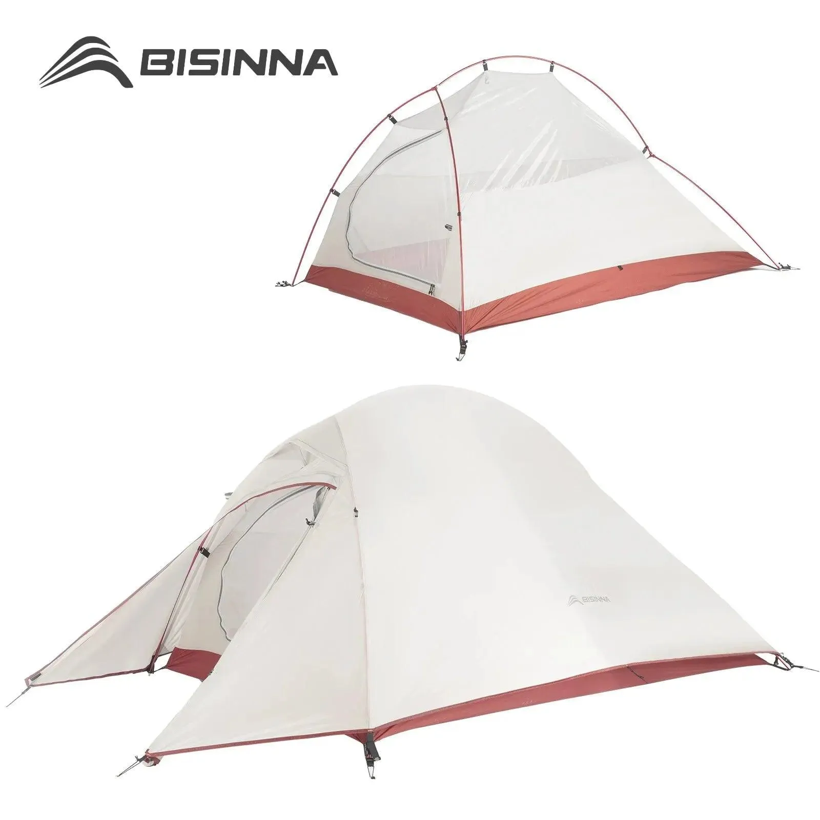 🏕️ BISINNA Ultralight Camping Tent | 20D Nylon Waterproof Tent for Backpacking, Hiking, & Travel | 1-2 Person Outdoor Shelter 🌳