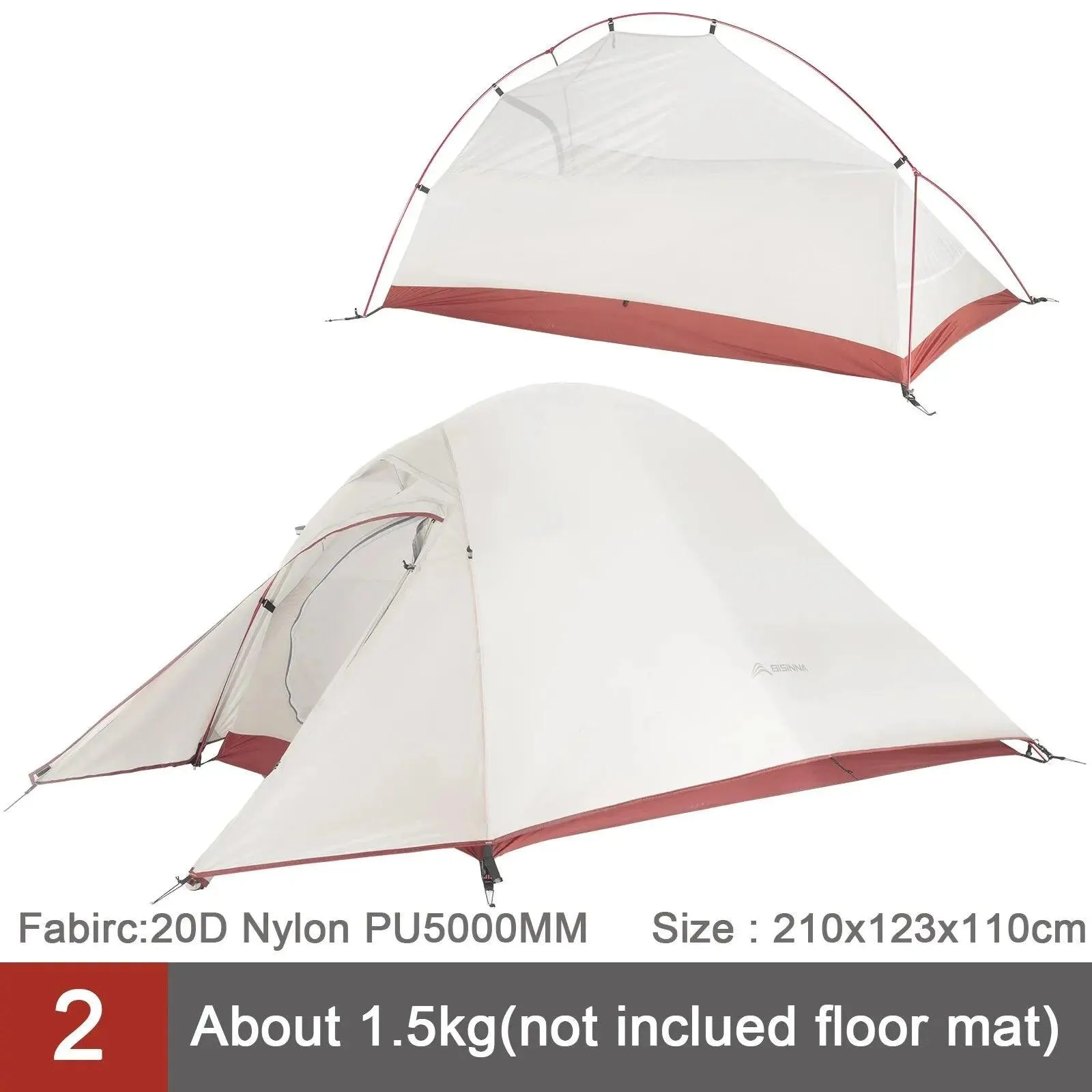 🏕️ BISINNA Ultralight Camping Tent | 20D Nylon Waterproof Tent for Backpacking, Hiking, & Travel | 1-2 Person Outdoor Shelter 🌳