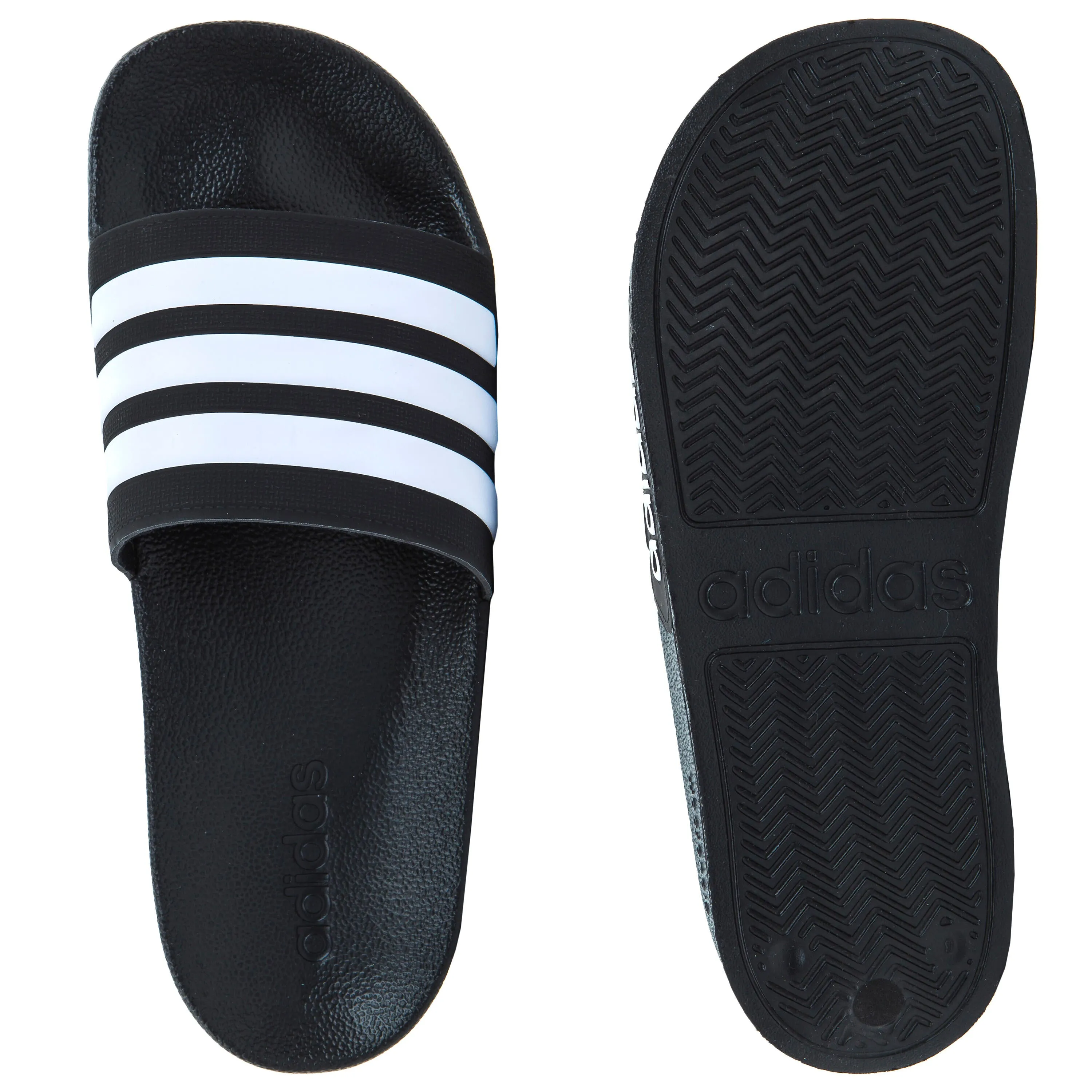 Adidas Adilette slides, black/white