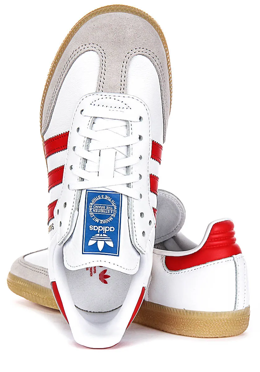 Adidas Samba OG J In White Red For Youth