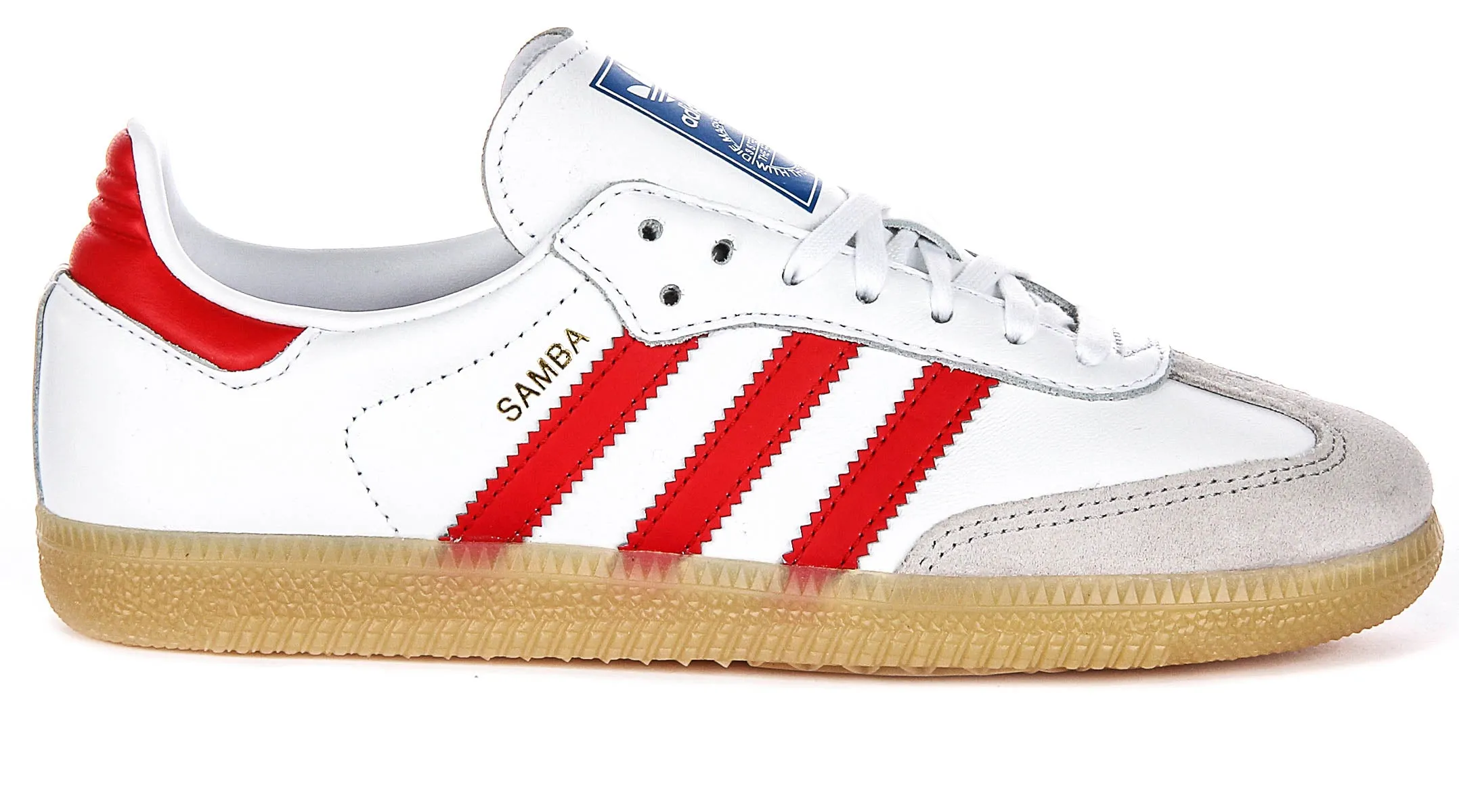 Adidas Samba OG J In White Red For Youth