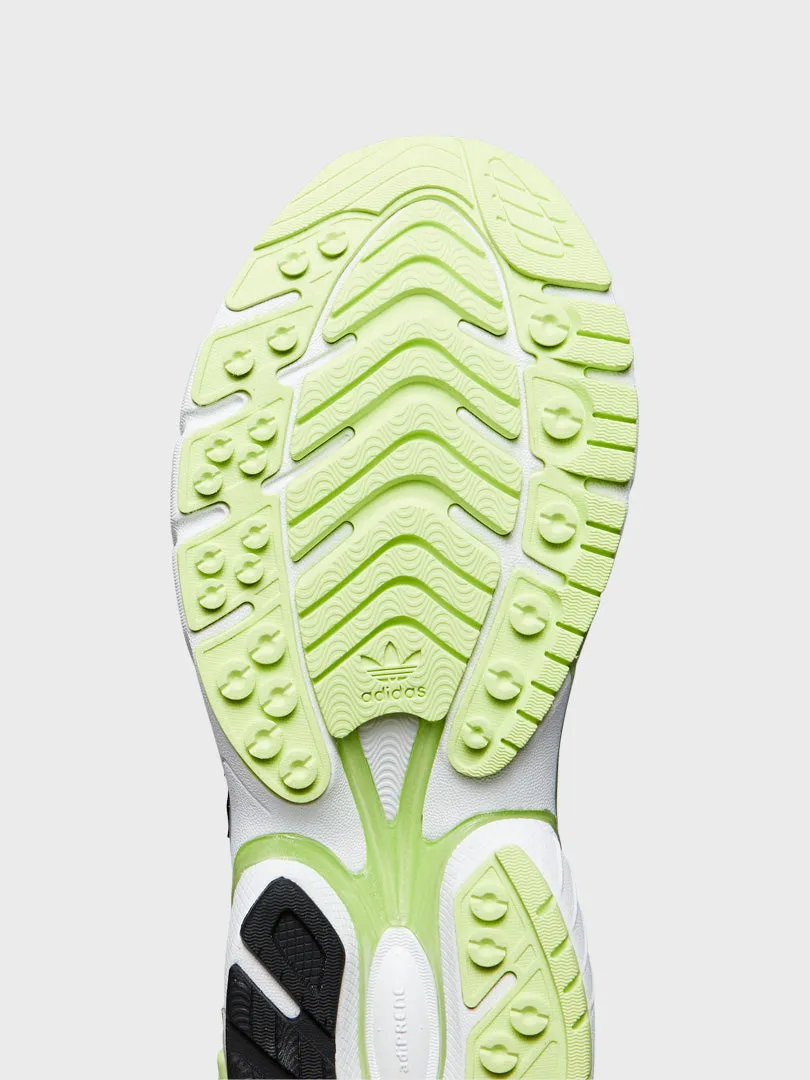 Adistar Cushion Sneakers in Cloud White / Pulse Lime and Core Black