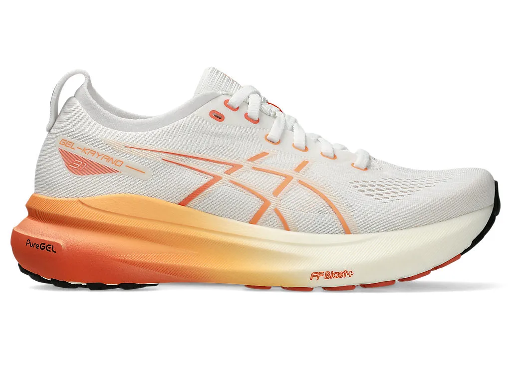 Asics Gel Kayano 31 (B Width) - White/Faded Orange (Womens)