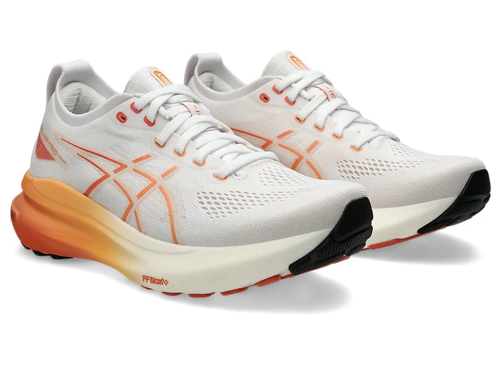 Asics Gel Kayano 31 (B Width) - White/Faded Orange (Womens)