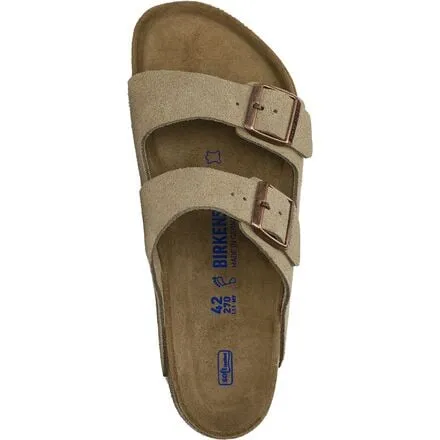 Birkenstock Women's Narrow Suede Sandals with Padded Insole in Taupe Suede