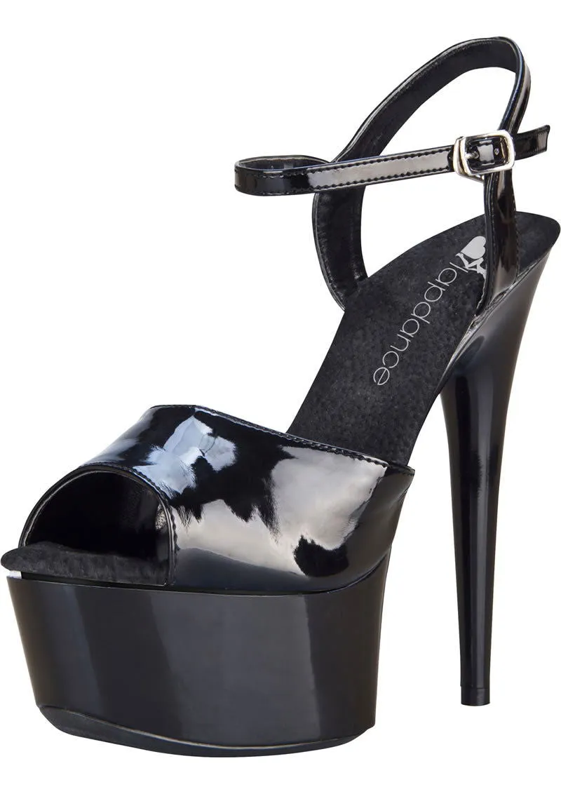 Black Platform Sandal With Quick Release Strap 6in Heel Size AU 8