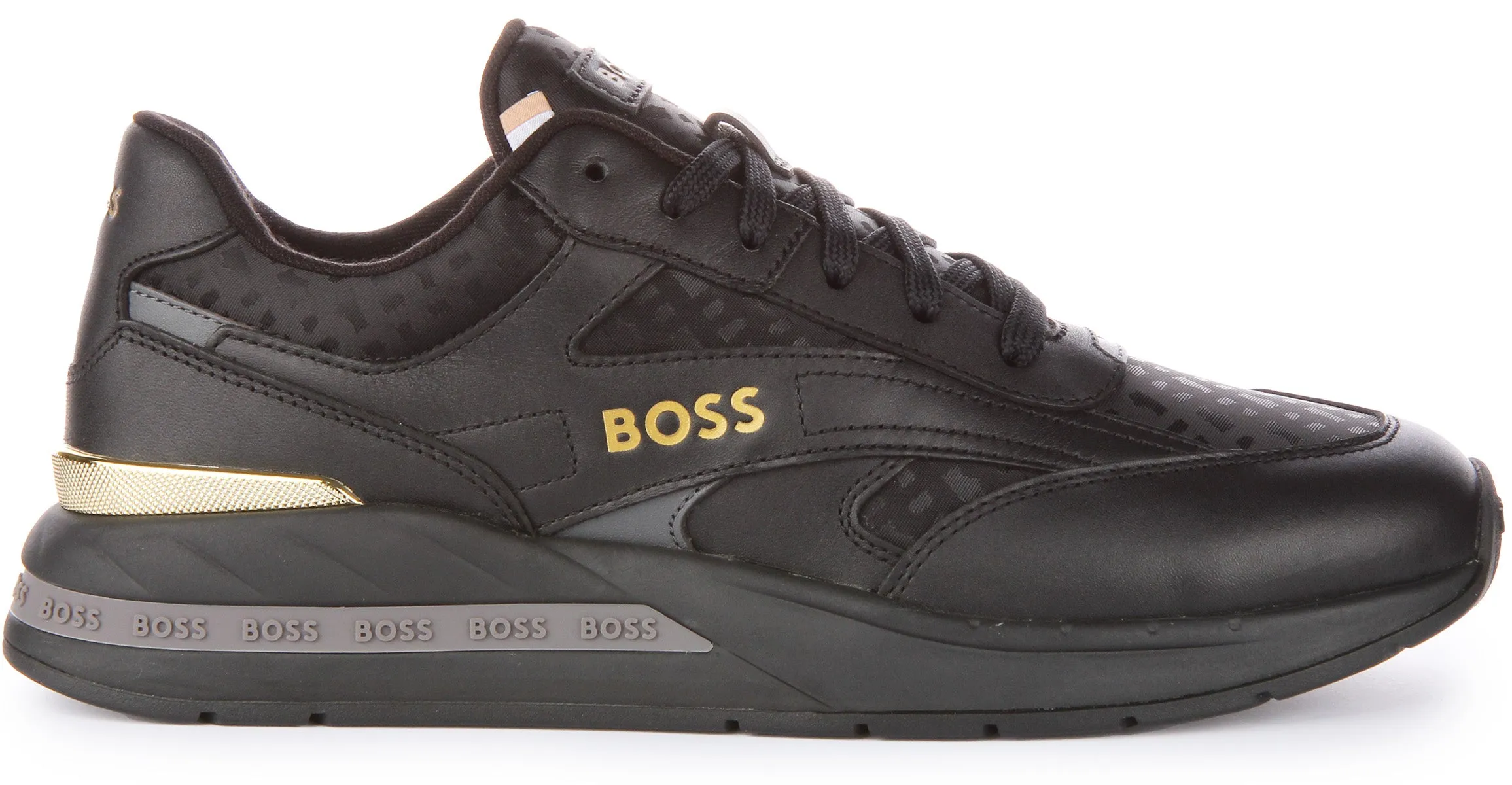 Boss Kurt Runner In Black Gold For Men