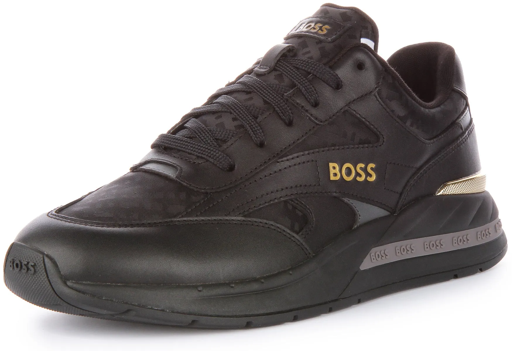 Boss Kurt Runner In Black Gold For Men