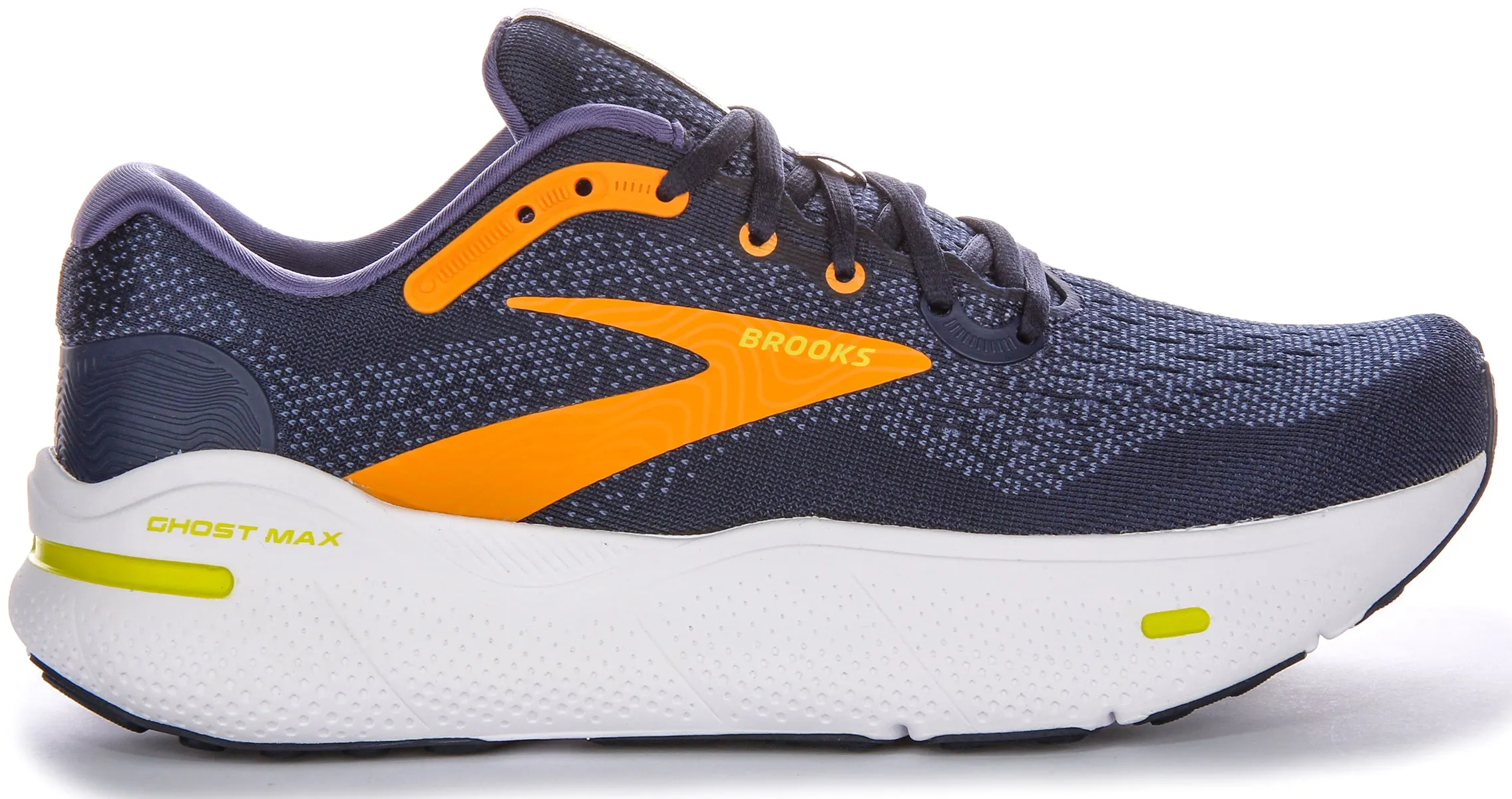 Brooks Ghost Max Trainers In Navy Yellw For Men | Medium Fit