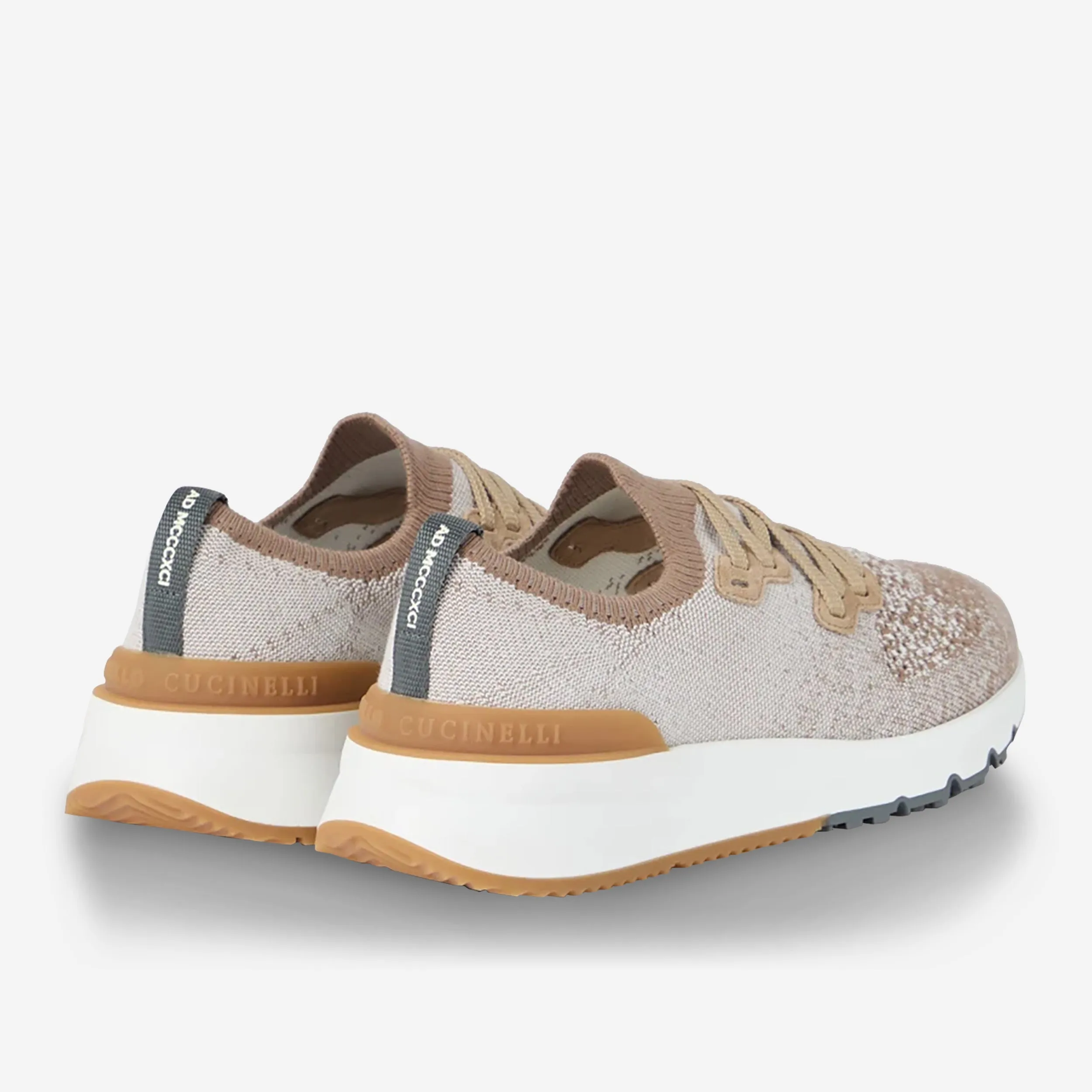 Brunello Cucinelli Cotton Chiné Knit Sneakers