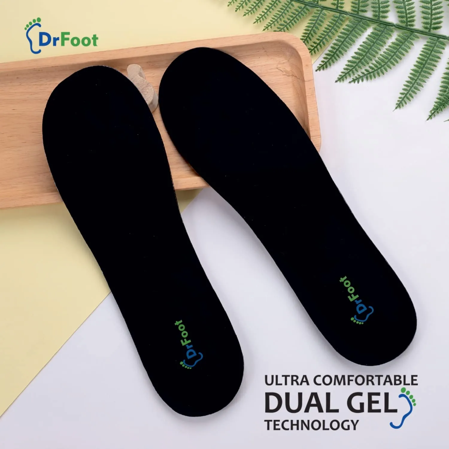 Dr Foot Dual Gel Insoles Anti-Microbial | For Walking, Running, Hiking & Regular Use | All Day Ultra Comfrort & Support & Shock Absorption With Dual Gel Technology | For Men – 1 Pair (Pack of 3)