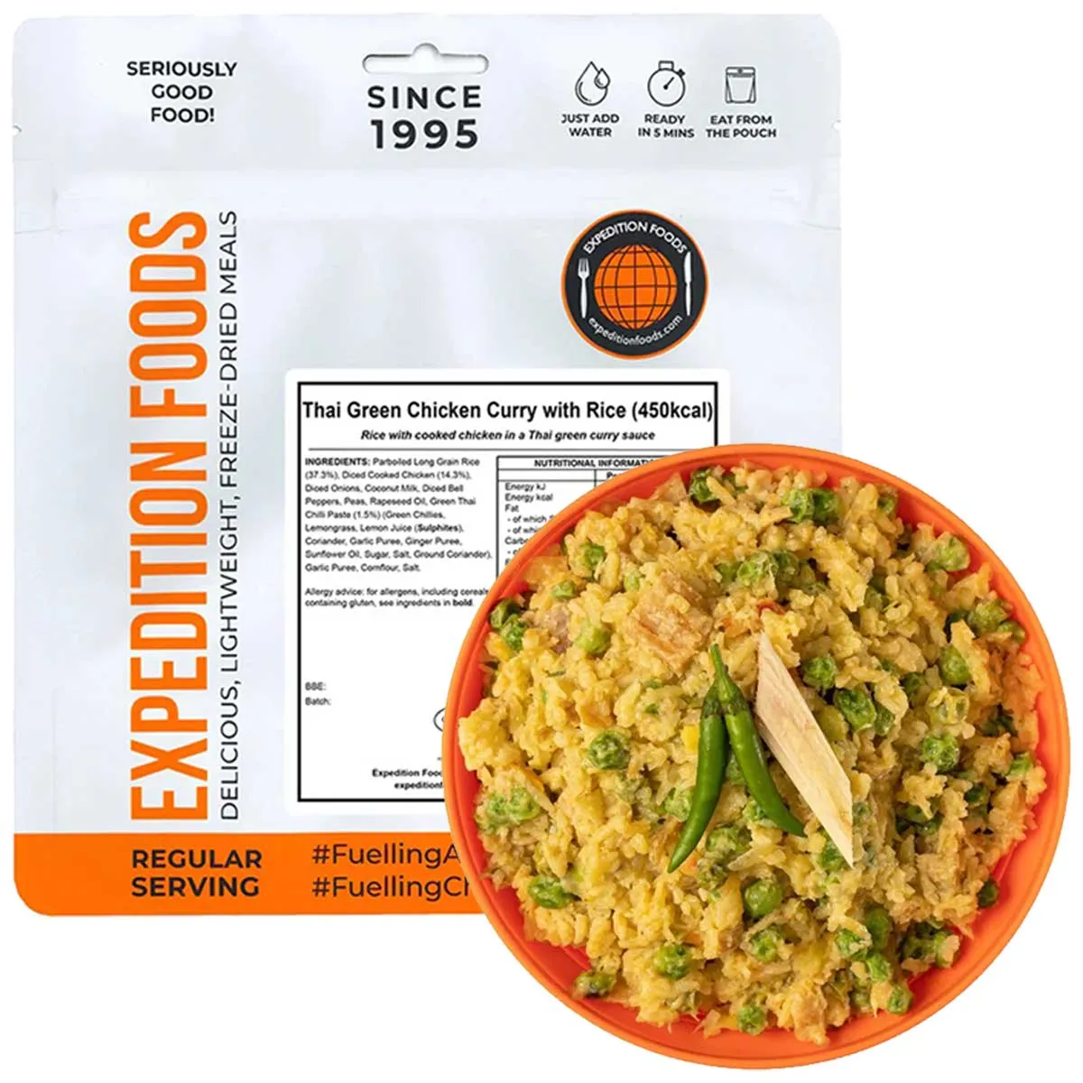 Expedition Foods Freeze-Dried Meal Thai Green Chicken Curry with Rice 450kcal