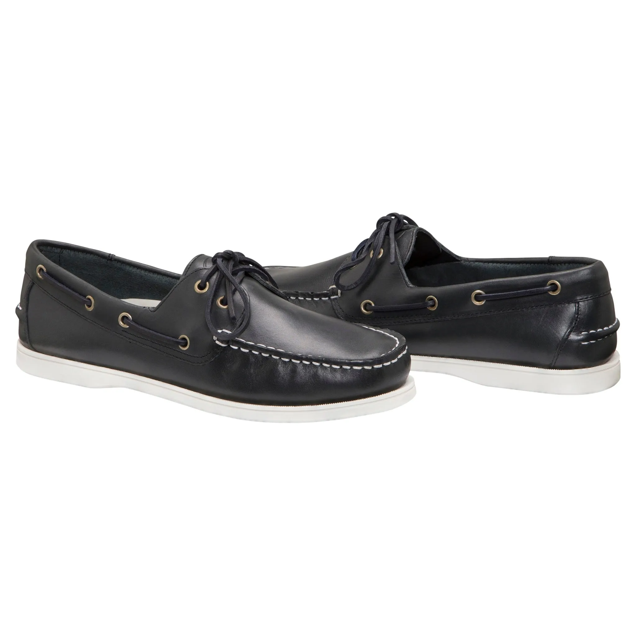 Flinders Leather Deck Shoe - Navy