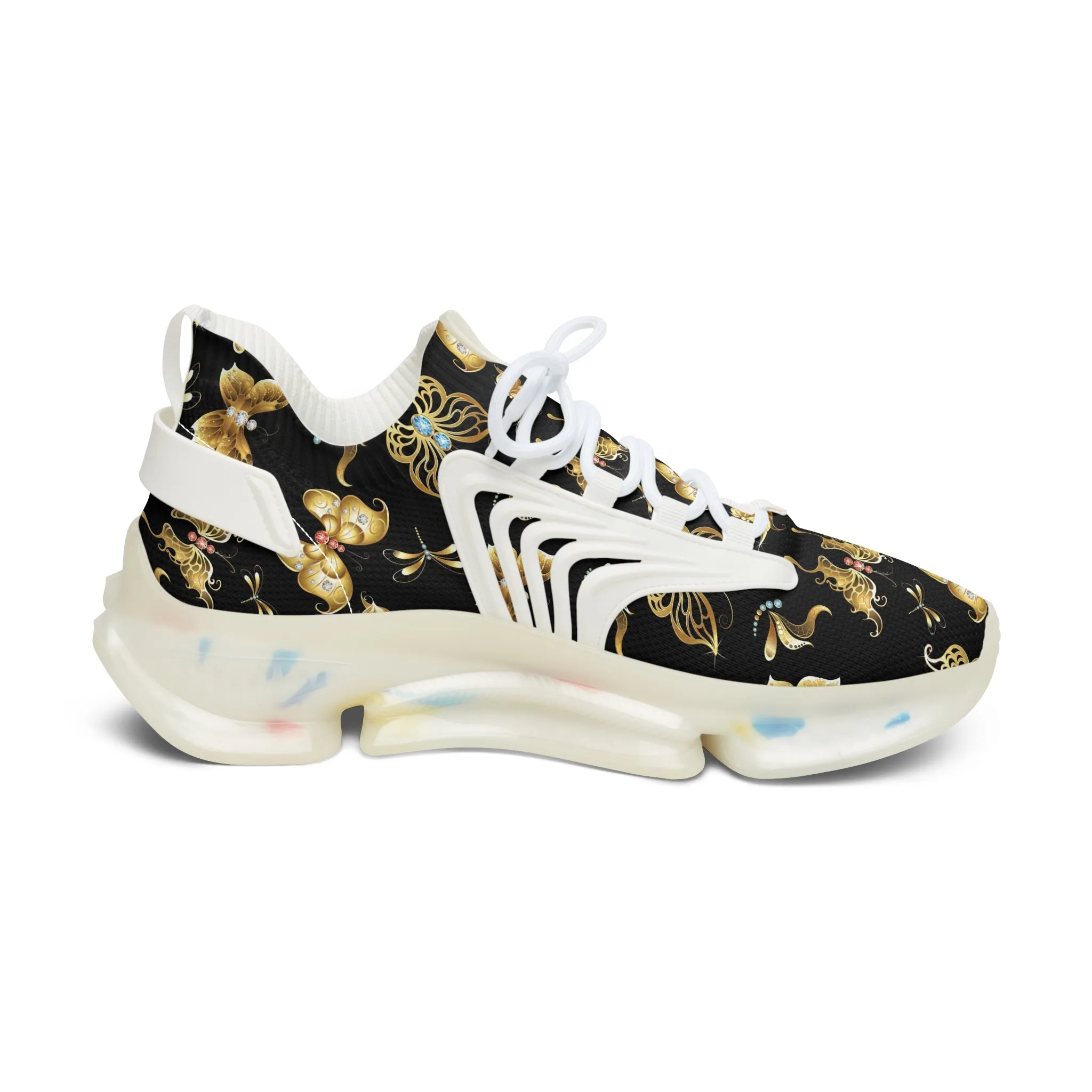 Golden Butterflies Women's Mesh Sneakers