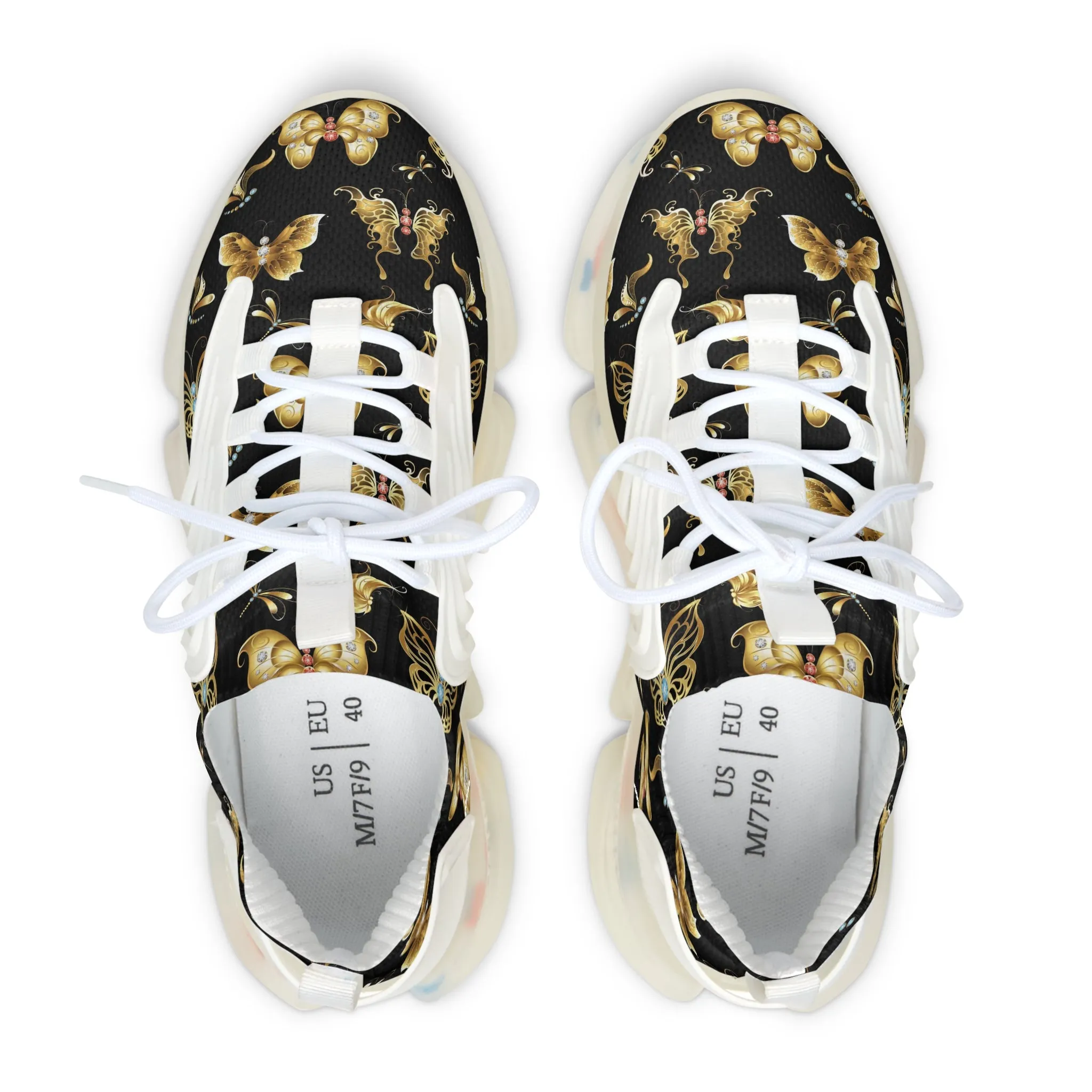 Golden Butterflies Women's Mesh Sneakers