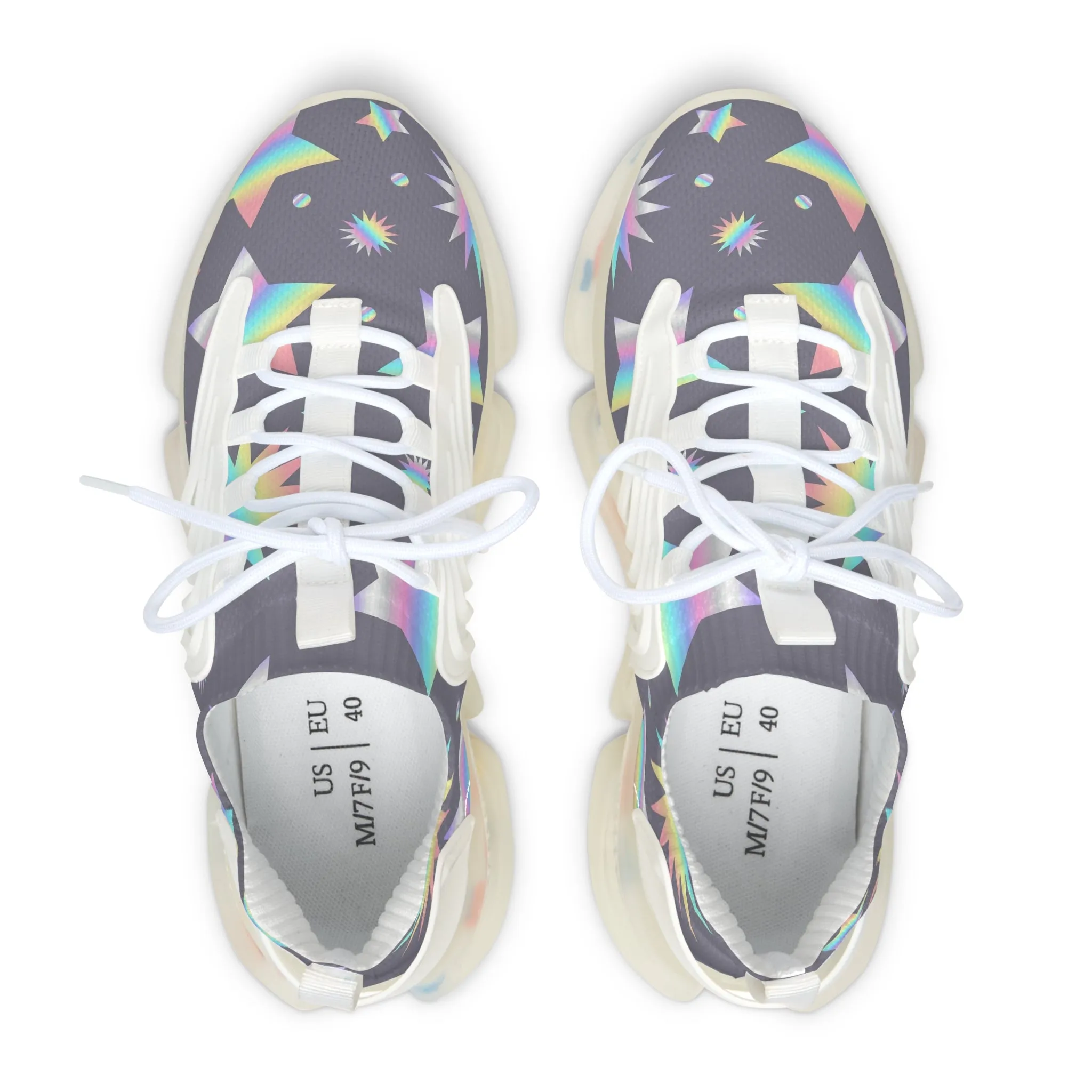 Holographic Stars Women's Mesh Sneakers