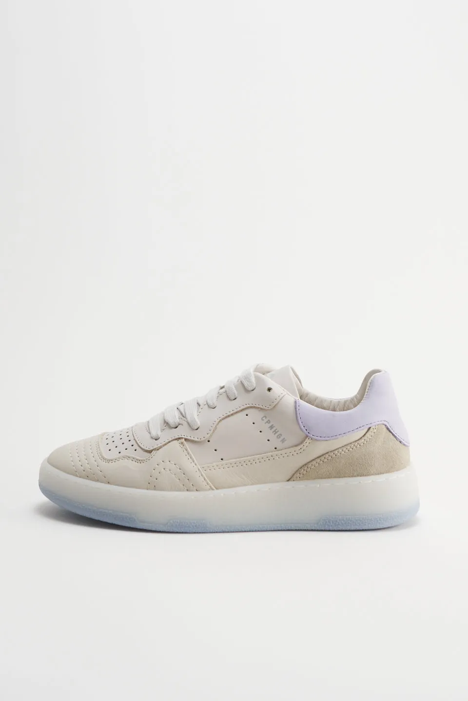 Leather Mix Eggshell Chunky Sneakers