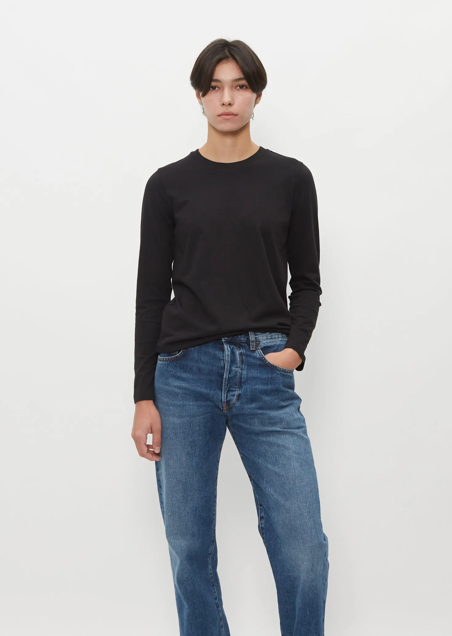 Long Sleeve Mini Boy T-Shirt — Jet Black