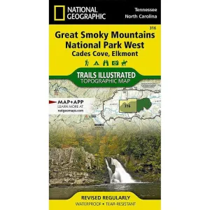 National Geographic Great Smoky Mountains National Park West: Cades Cove, Elkmont Map