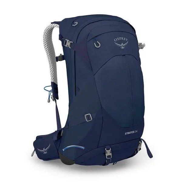 Osprey Stratos 34 Litre Men's Hiking Daypack / Overnight Backpack - Zip Panel Opening - Latest Model