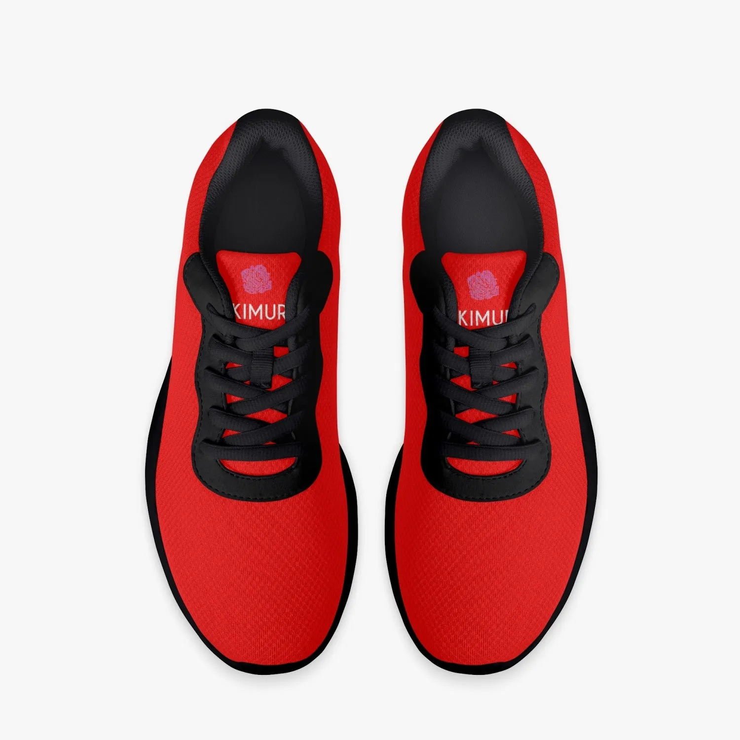 Red Color Mesh Adult Sneakers, Soft Solid Red Color Best Lifestyle Unisex Casual Designer Mesh Running Shoes With Black Soles