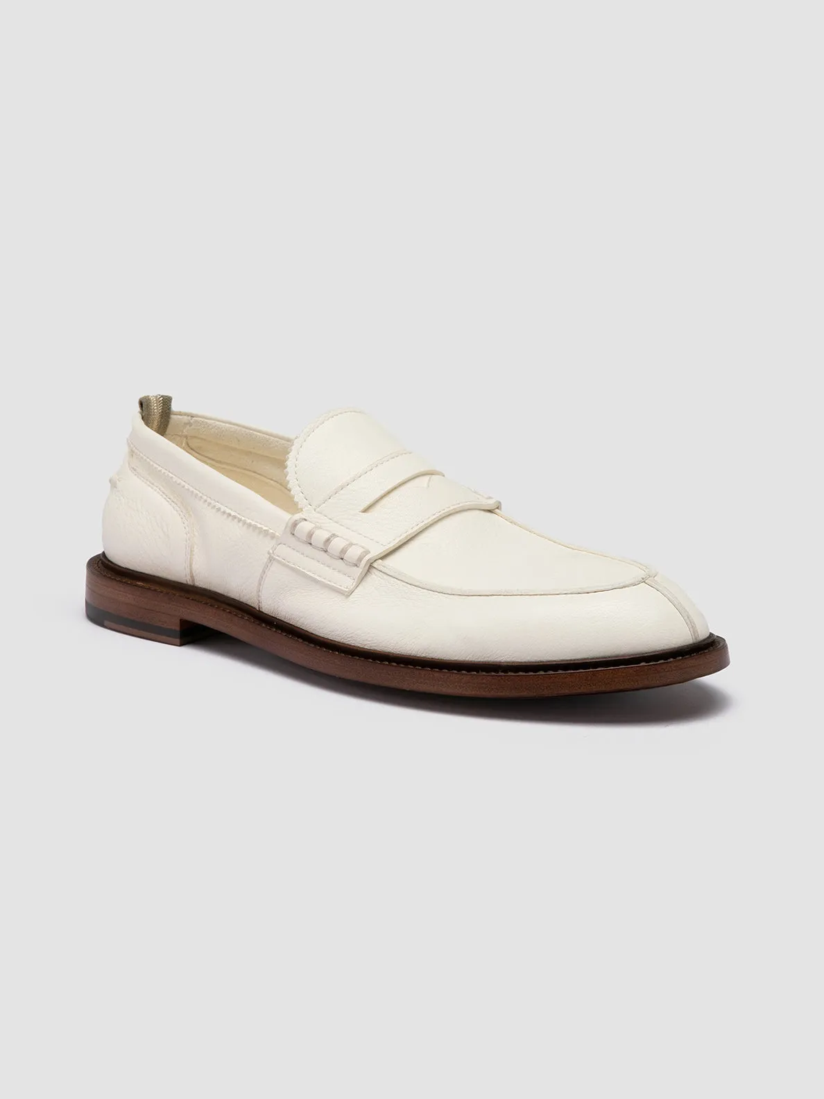 SAX 001 - White Leather Penny Loafers