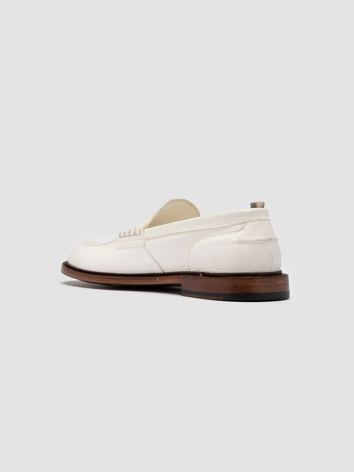 SAX 001 - White Leather Penny Loafers