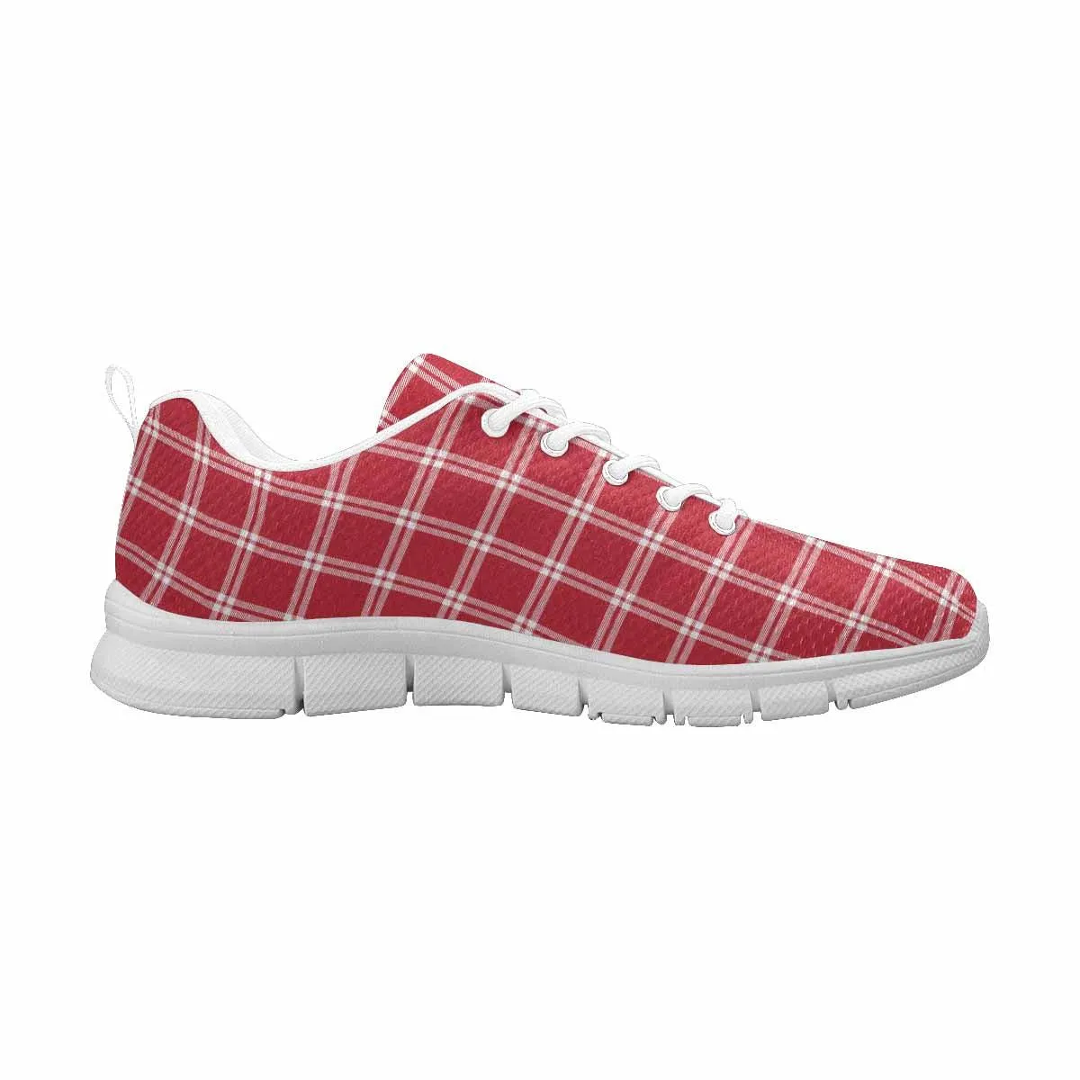 Sneakers For Men,   Buffalo Plaid Red And White - Running Shoes Dg865