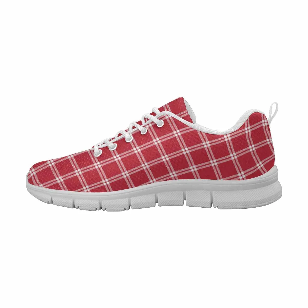 Sneakers For Men,   Buffalo Plaid Red And White - Running Shoes Dg865