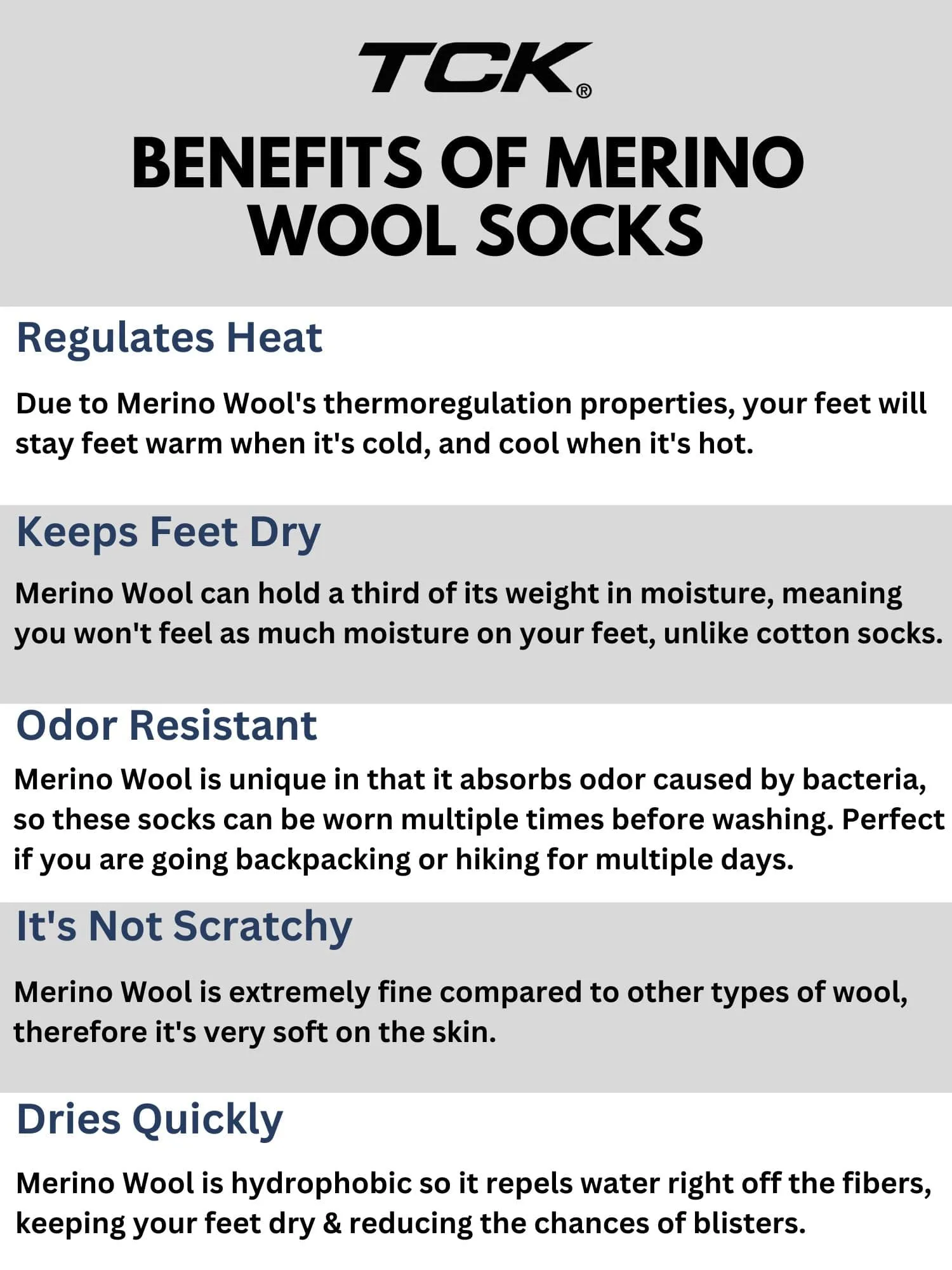 Striped Merino Wool Hiking Socks For Men & Women