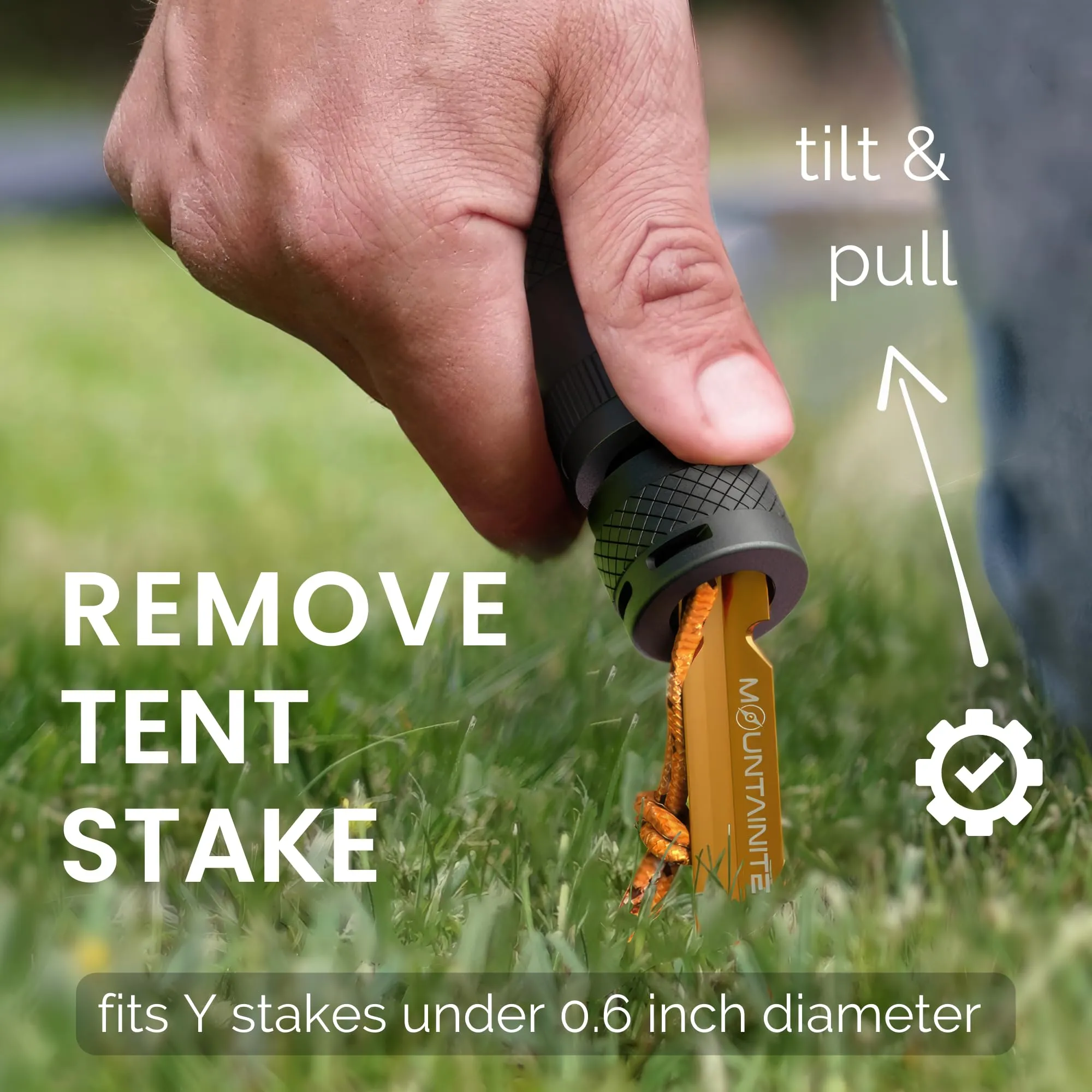 Tent Lantern Camp Mate 5 in 1 Camping Tool Tent Stake Inserter Remover Black with Green