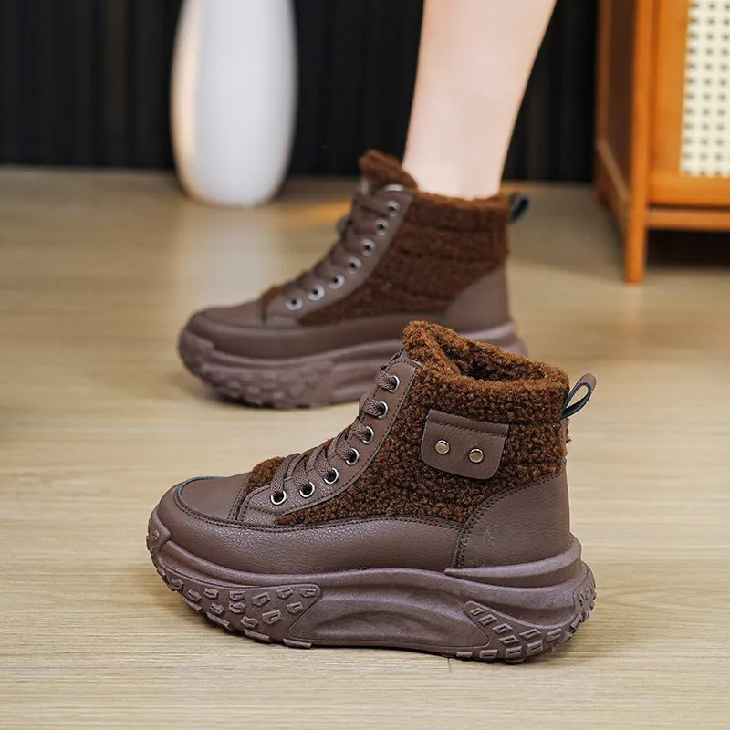 Uniwim Christmas Gifts New Warm Non-slip High Top Snow Boots