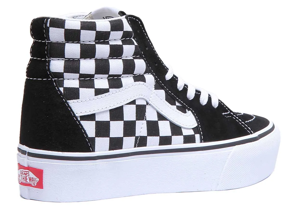 Vans Classic Sk8 Hi Platform In Black White For Women