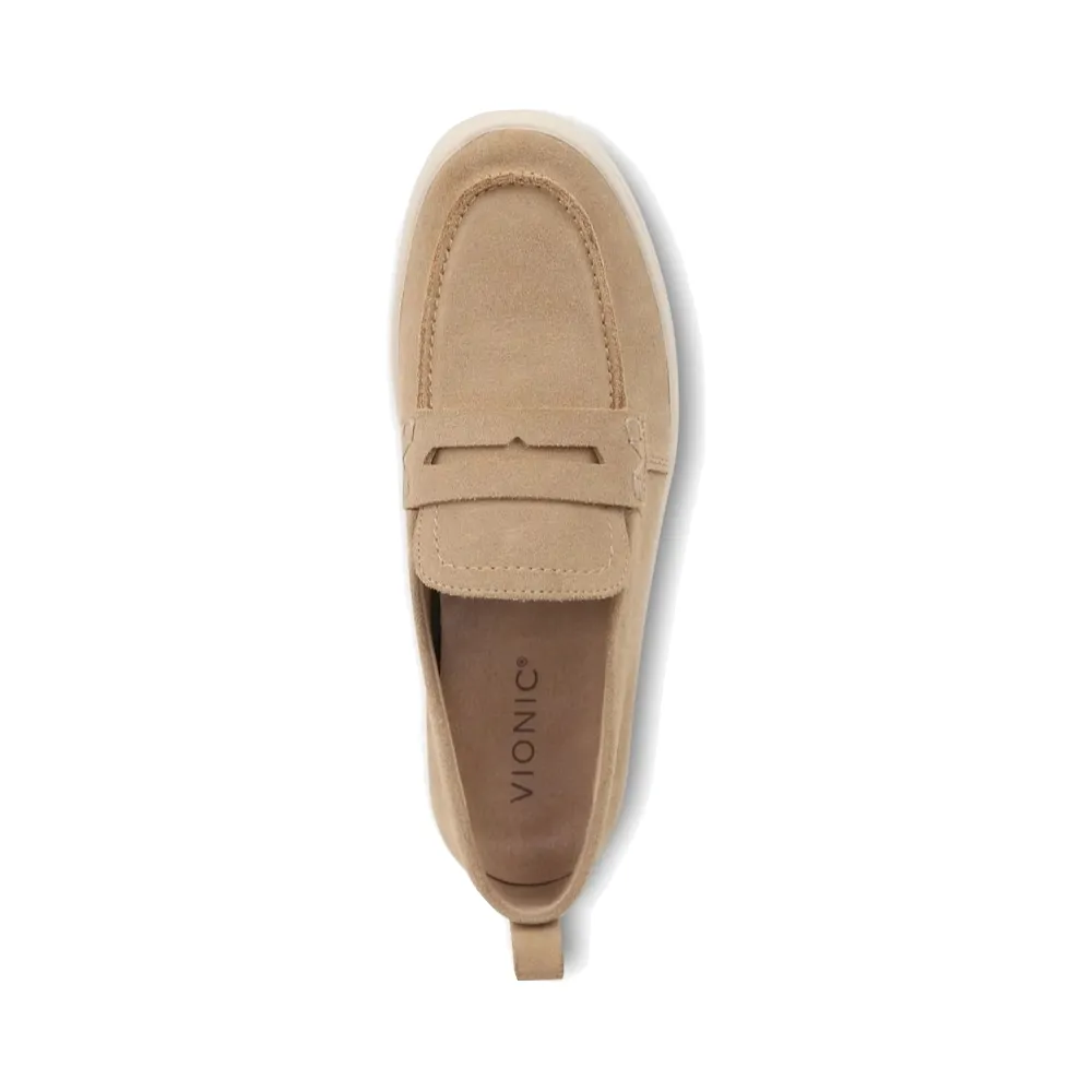 Vionic Women's Uptown Slip On Suede Loafer in Sand