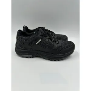 Women's Size 6, Black Low Top Hikers with Rugged Tread and Gray Accents