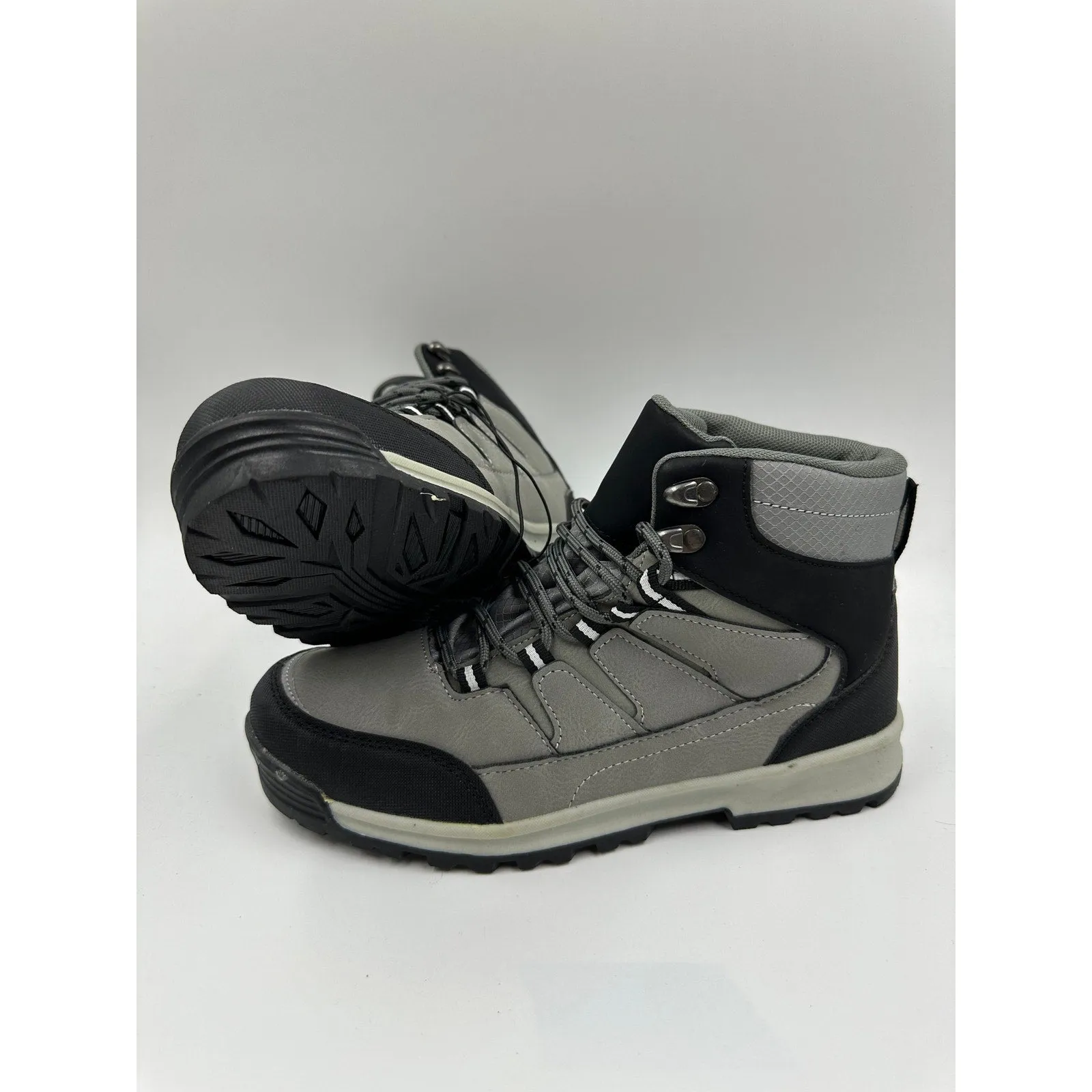 Women's Size 7.5, Light Gray High Top Hikers w/ Black Accents, and rugged tread