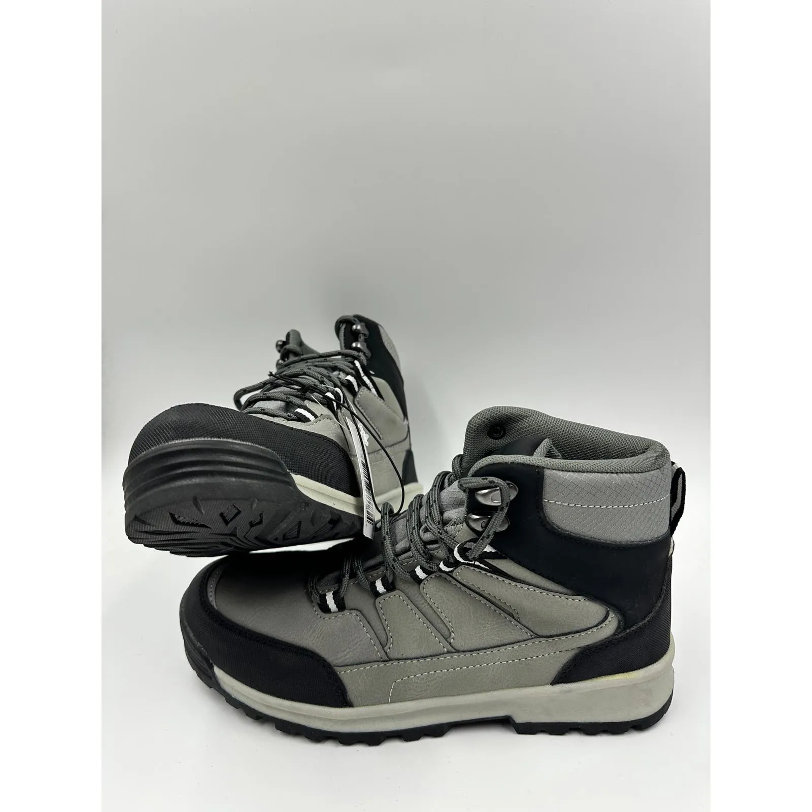 Women's Size 8, Gray and Black Women's Hikers with Rugged Rubber Toe Cap