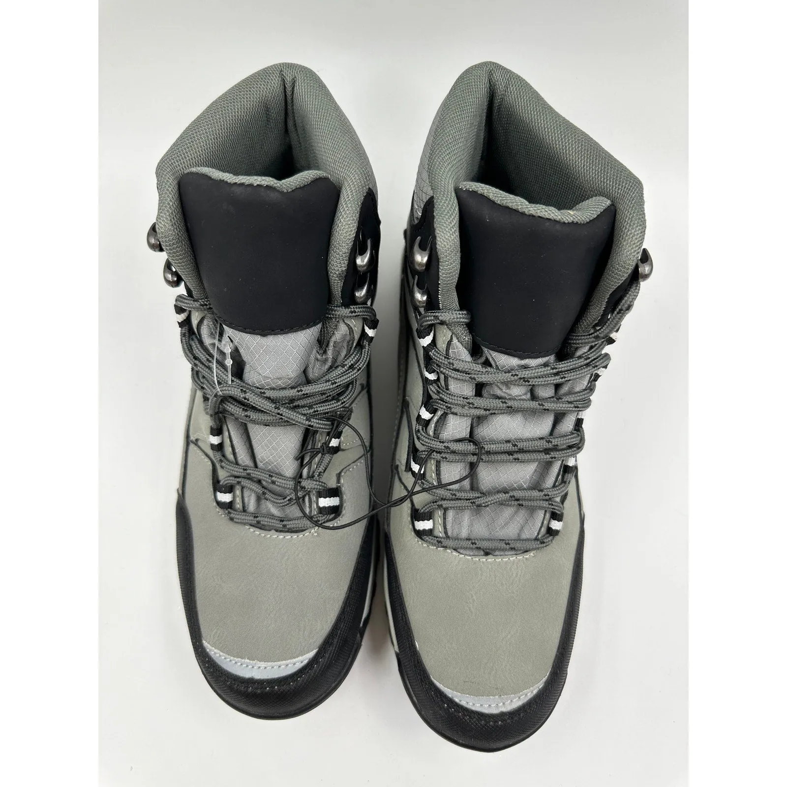 Women's Size 8, Light Gray High Top Hikers with Black Accents, and Rugged Tread