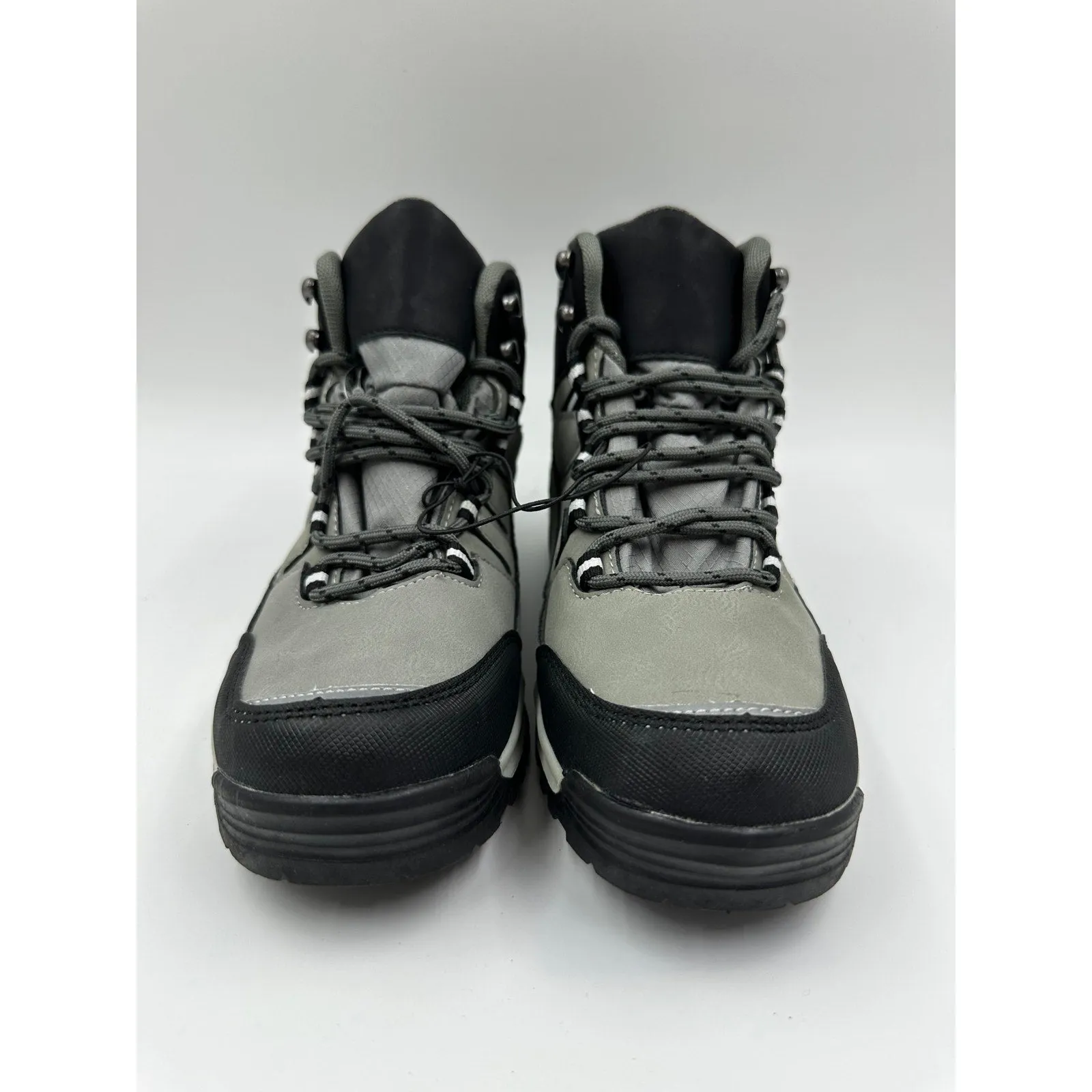 Women's Size 8, Light Gray High Top Hikers with Black Accents, and Rugged Tread