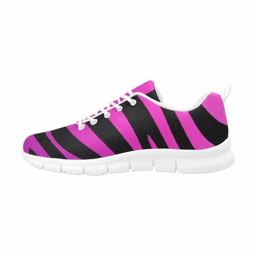 Womens Sneakers, Black Strip And Purple Running Shoes