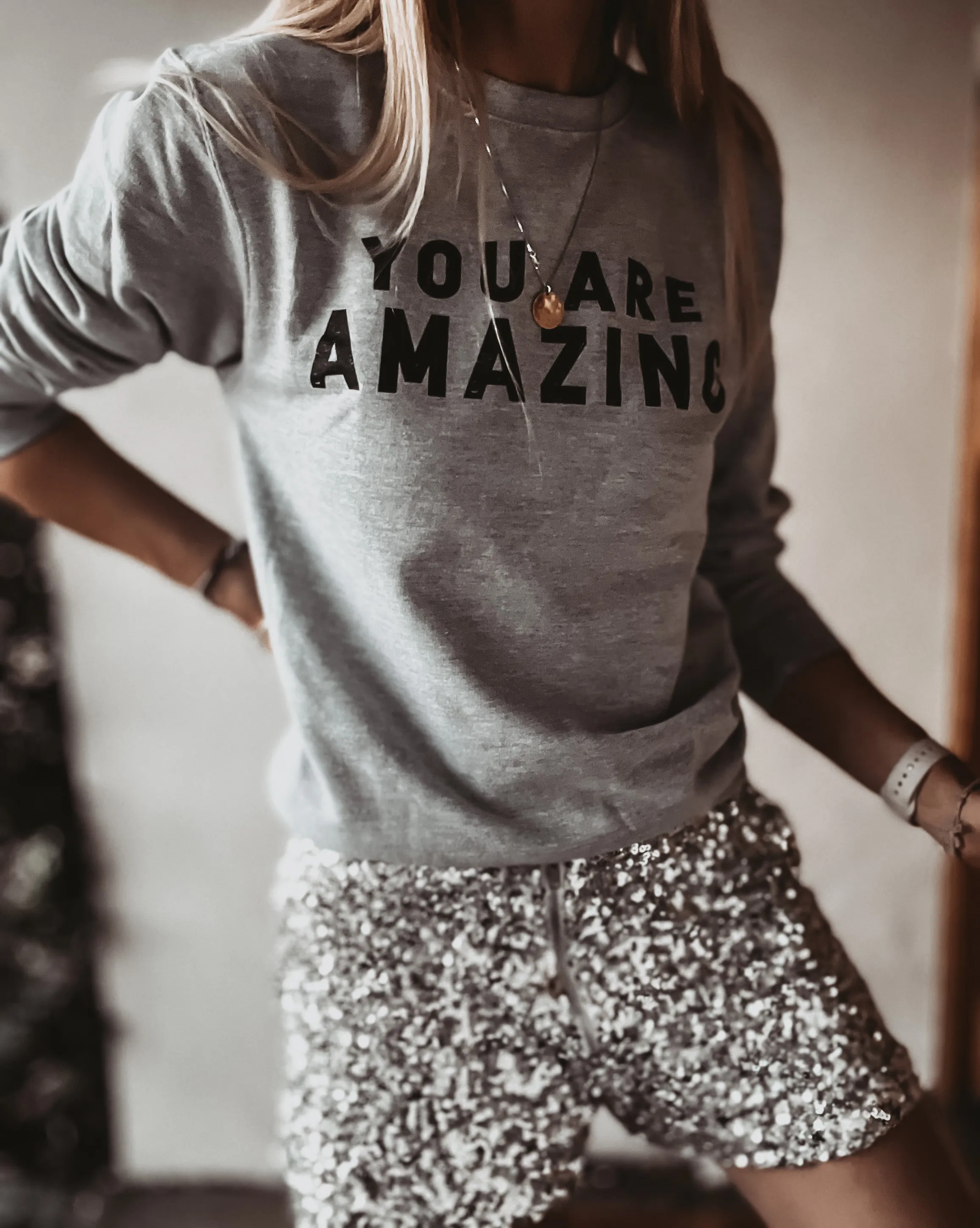 You are amazing GREY sweatshirt *boyfriend fit*